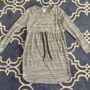 H&M maternity gray tie-belt dress size Small